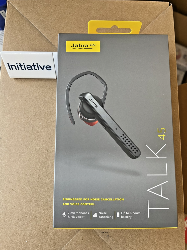 Jabra Talk 45 Black Bluetooth Headset Mono Ear HD Voice Noise Cancelling Mic