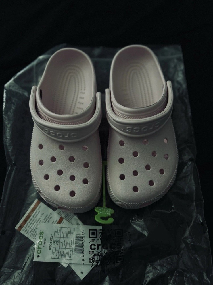 Light Pink Unisex Crocs Size Women's 7 Men's 5 Comfort Slip-Ons