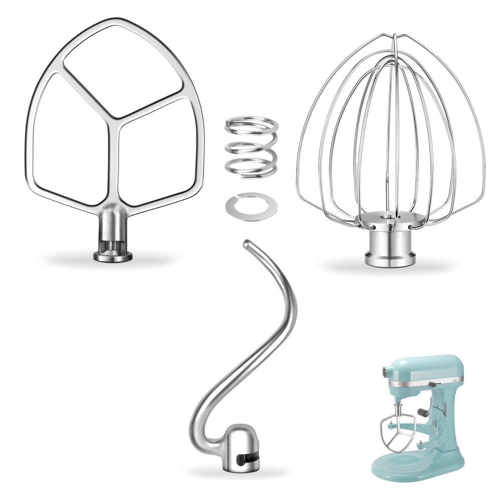 KitchenAid 6QT Bowl Lift Stand Mixer Stainless Steel Accessories Kit