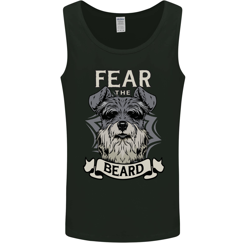 Schnauzer Dog Fear the Beard Mens Vest Tank Top