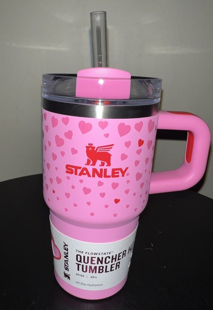 Stanley 20oz H2.0 Flowstate Quencher Tumbler - Sweet Hearts Valentines Day Pink