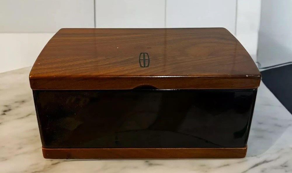Lincoln Continental Limited Edition Black Walnut Jewelry Valet Box Hidden Drawer