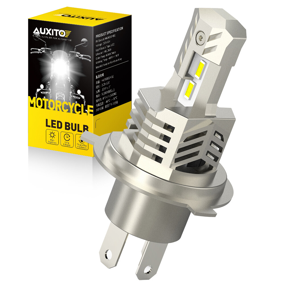 1/2x AUXITO H4 9003 LED Bulb High/Low Beam White Motorcycle Headlight High Power