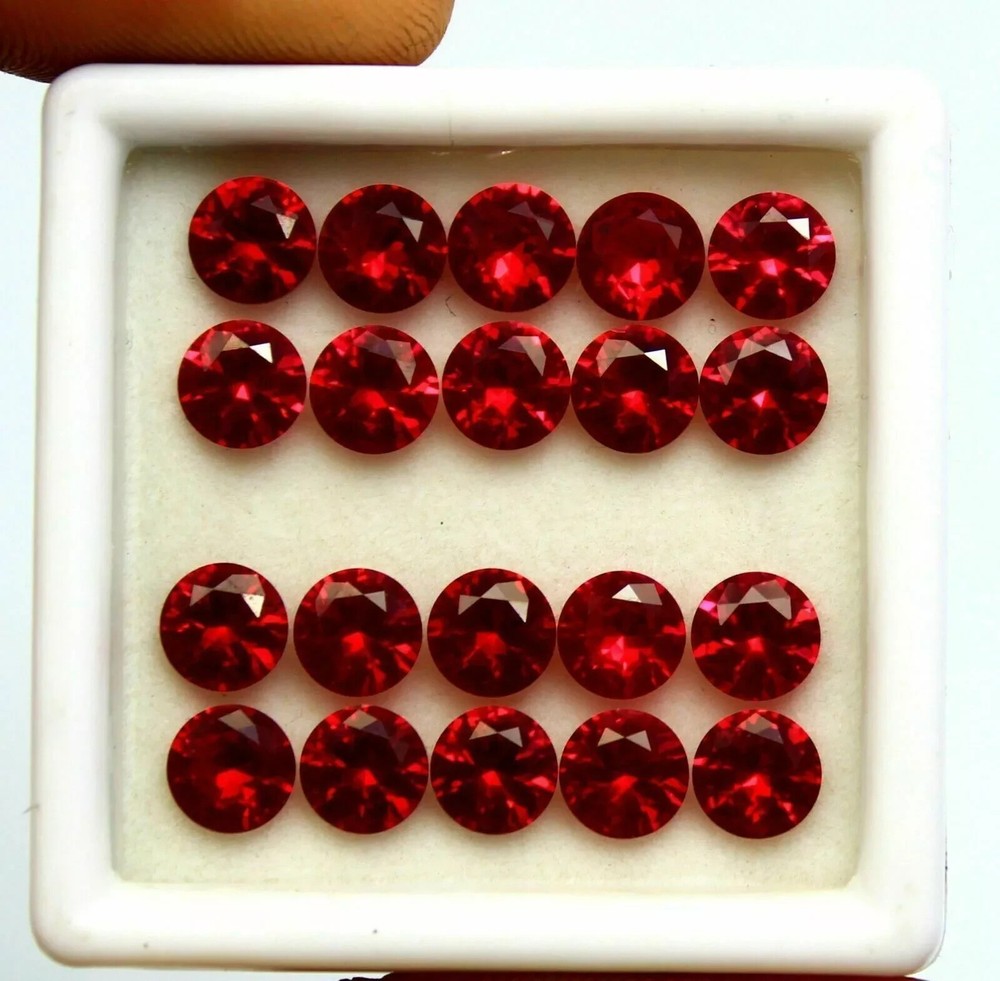 15.15ct Natural Red Ruby 6mm Round Cut Loose Gemstones 20 Pcs Lot Certified H51