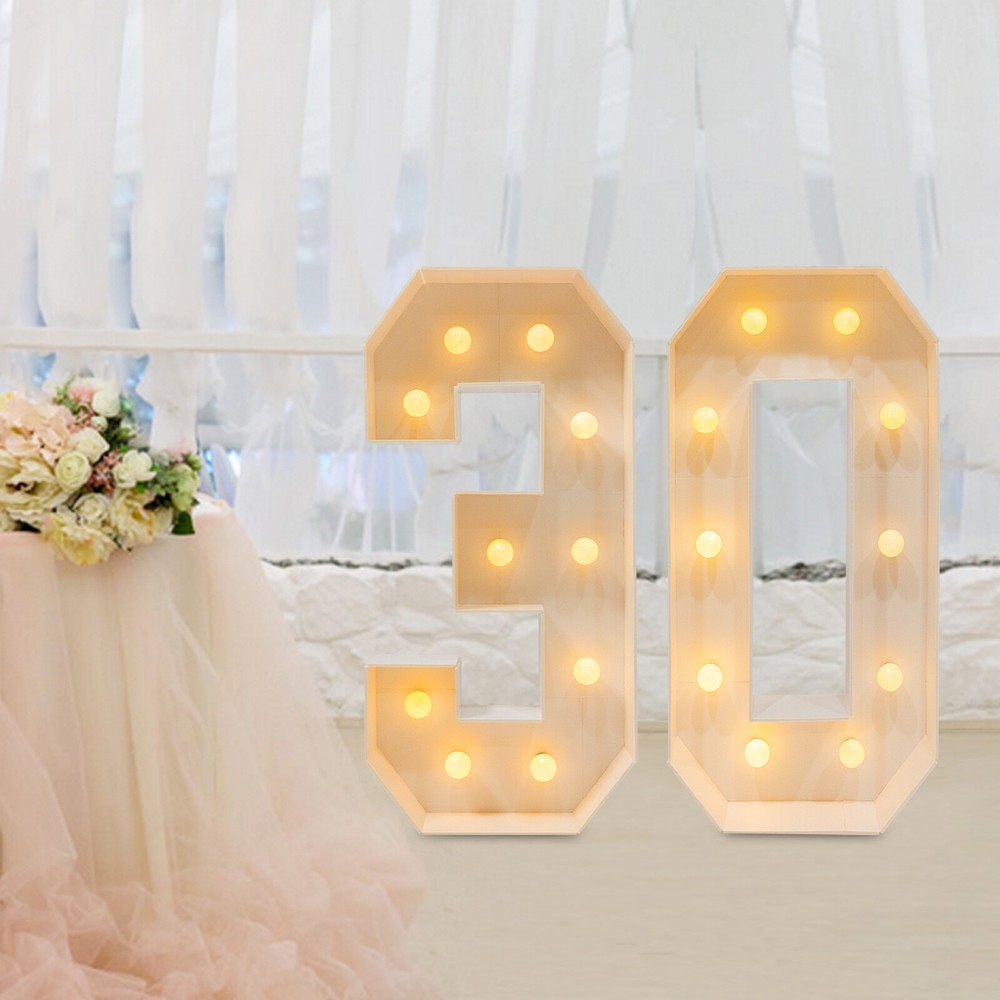30th Birthday Party Decoration, Light Up Numbers for Birthd, 30 Light Up Numbers
