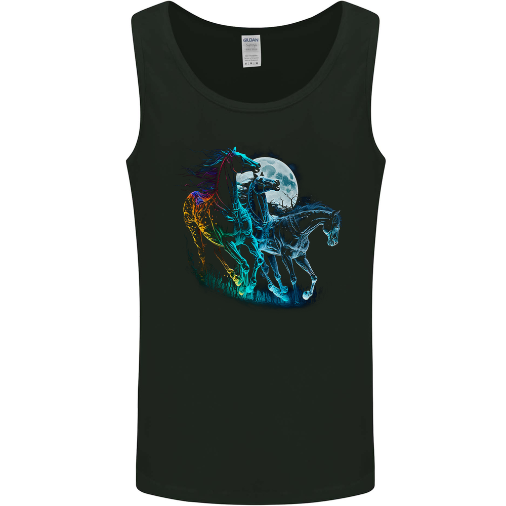 Mystical Horses Equestrian Mens Vest Tank Top