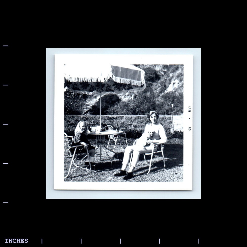 Vintage 1965 Square Photo Umbrella with Girl Woman and Poodle Dog