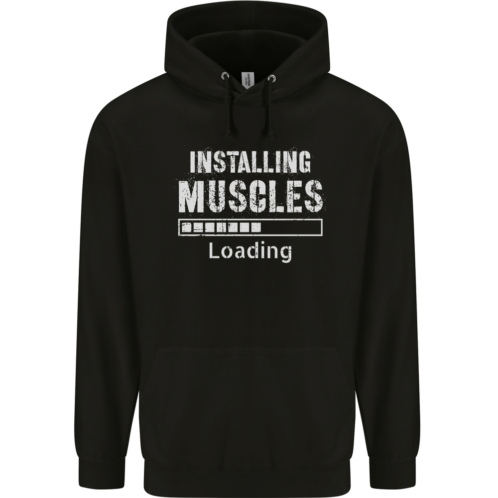 Installing Muscles Loading Gym Training Top Mens 80% Cotton Hoodie