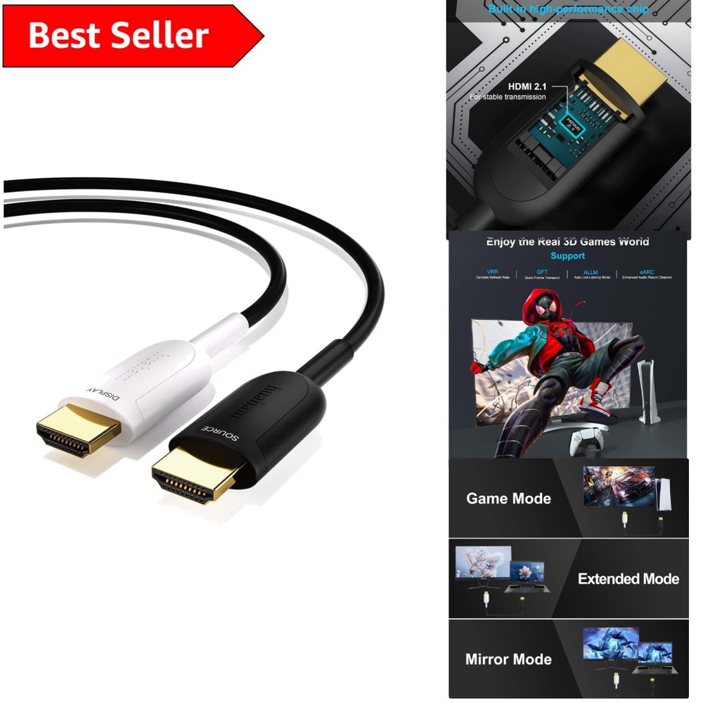 10K 8K HDMI 2.1 Fiber Optic Cable 66ft 48Gbps Ultra High Speed
