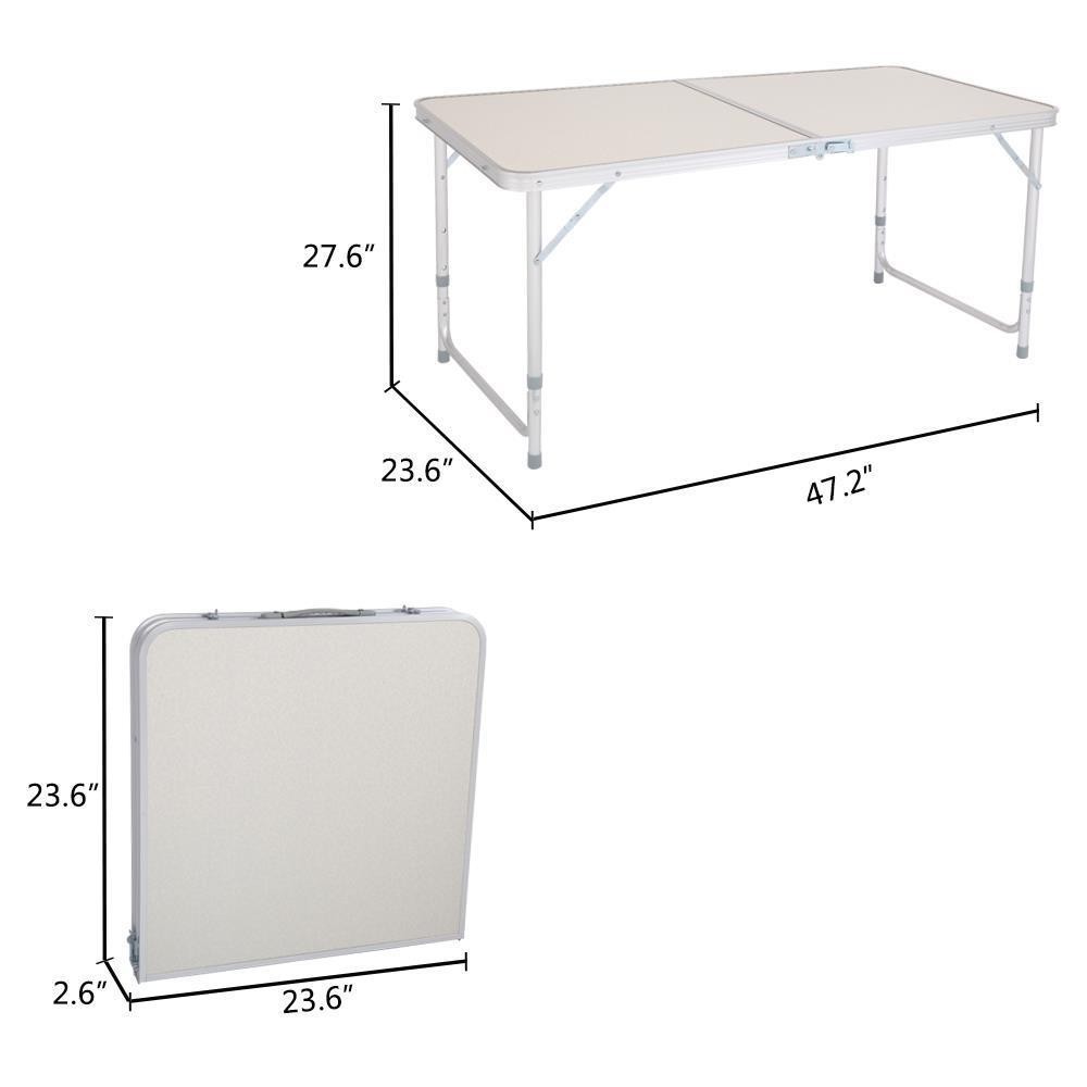 4FT Aluminum Alloy Folding Table for Indoor Outdoor Picnic Party Camping
