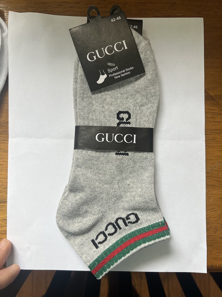 Gucci Gray Ankle Socks for Men Size 42-46 (9-11) 2-Pack  