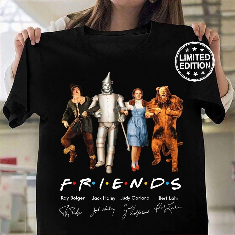 The Wizard Of Oz Friends 85TH Anniversary 1939-2024 Cotton Black T-Shirt