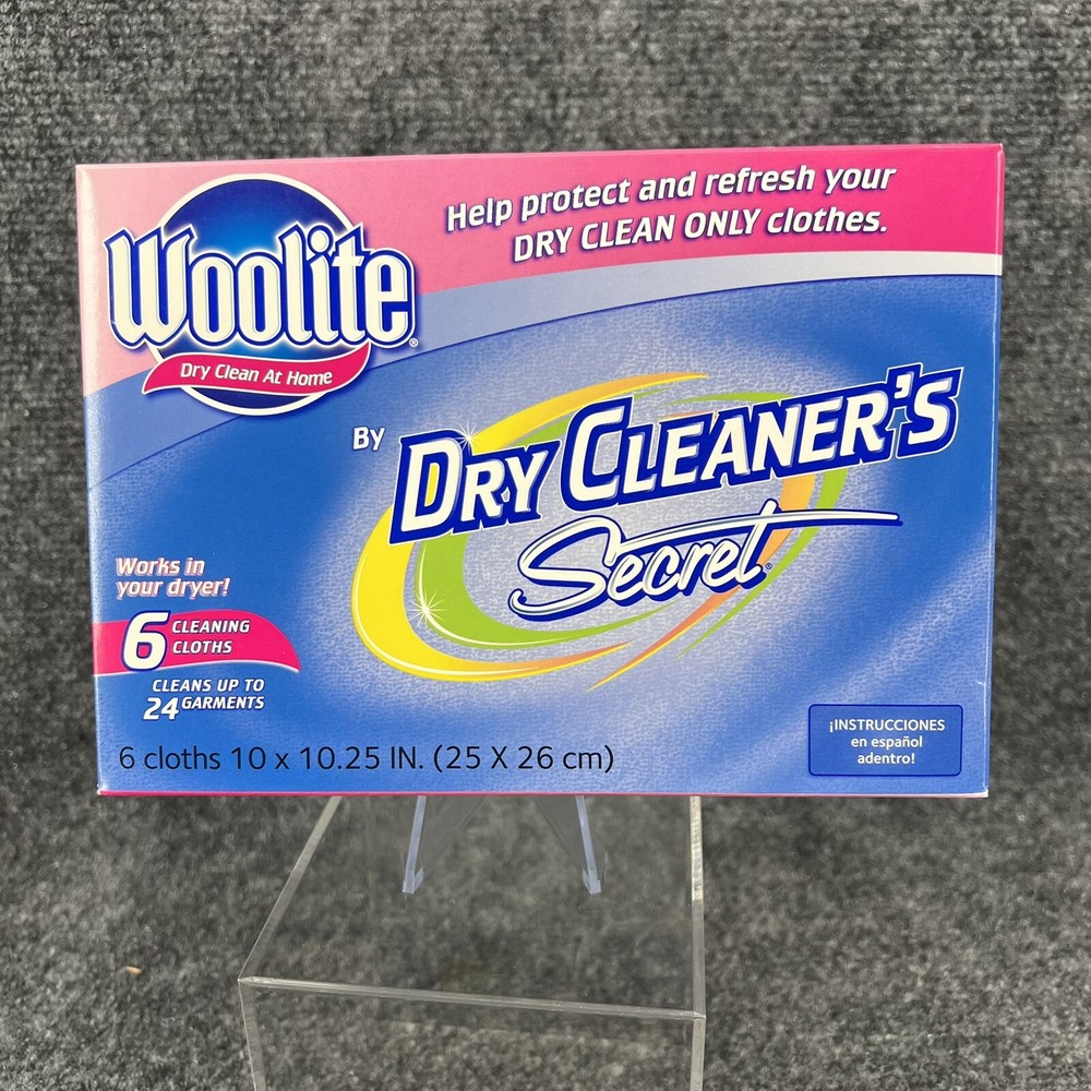 Woolite Dry Clean at Home Dry Cleaner's Secret NEW SEALED Box 6 Cleaning Cloths