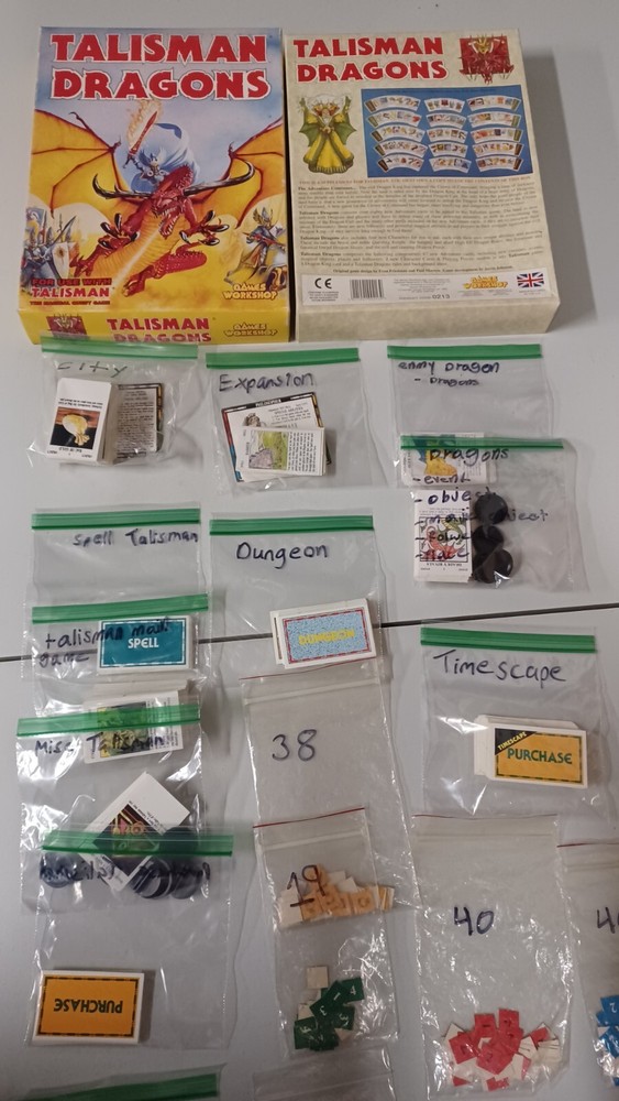 Talisman 2nd DRAGONS Lot expansion Games Workshop 1993 w Box Timescape City Main