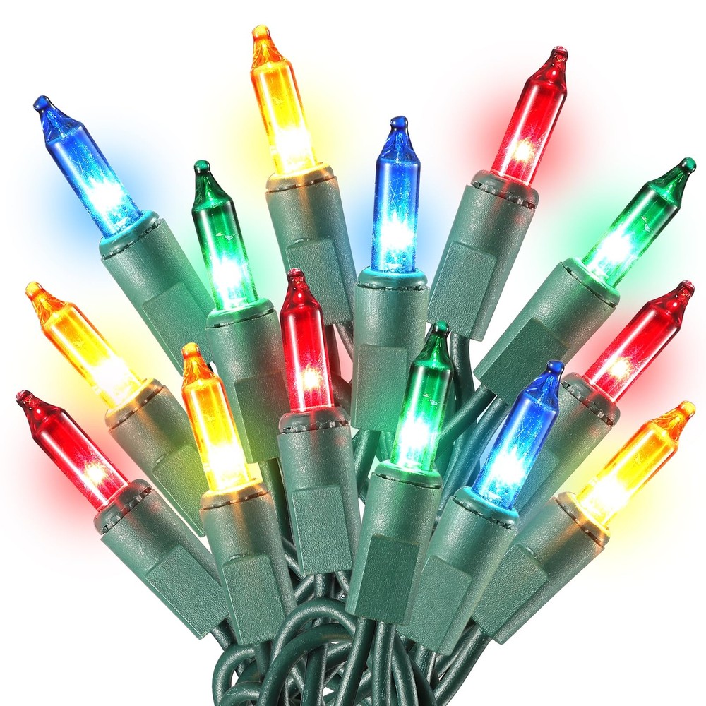 Multicolor Christmas Lights Plug in, 100 Count Multi Colored 21ft Christmas S...