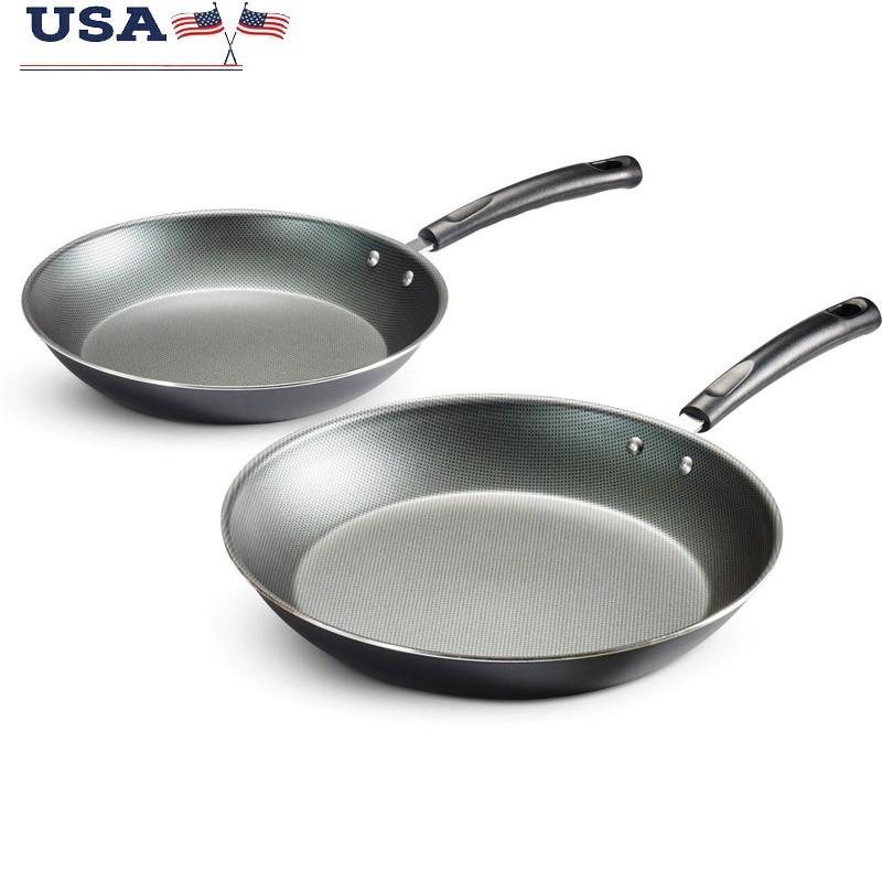 Nonstick 2-Piece Saute Pan Set Lightweight Dishwasher Safe High Heat Resistant