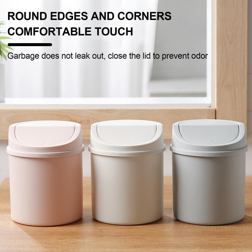 Small Trash Can Creative Mini Garbage Cans with Lid Waste Bin Mini Trash Bin