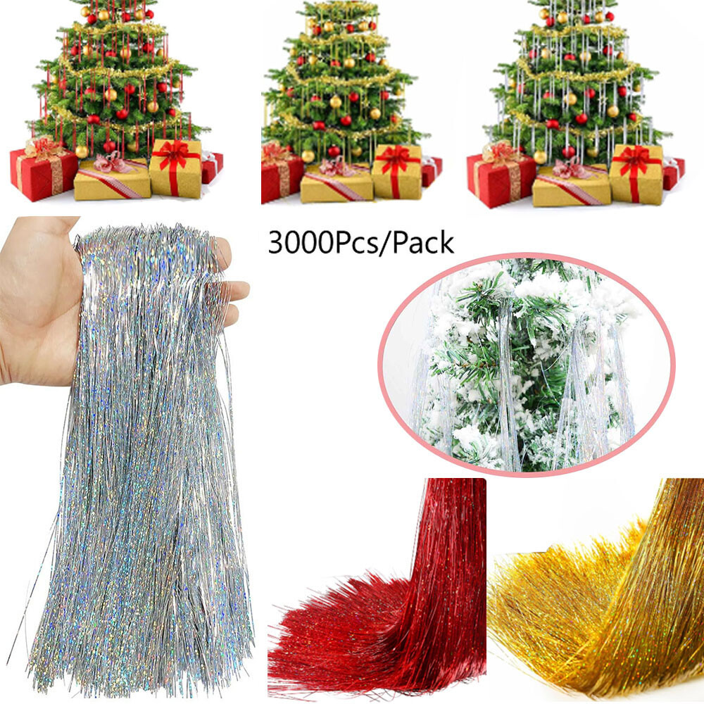 Icicles Iridescent Tinsel Metal Wire Decorative Pendants Foil Fringe Garland