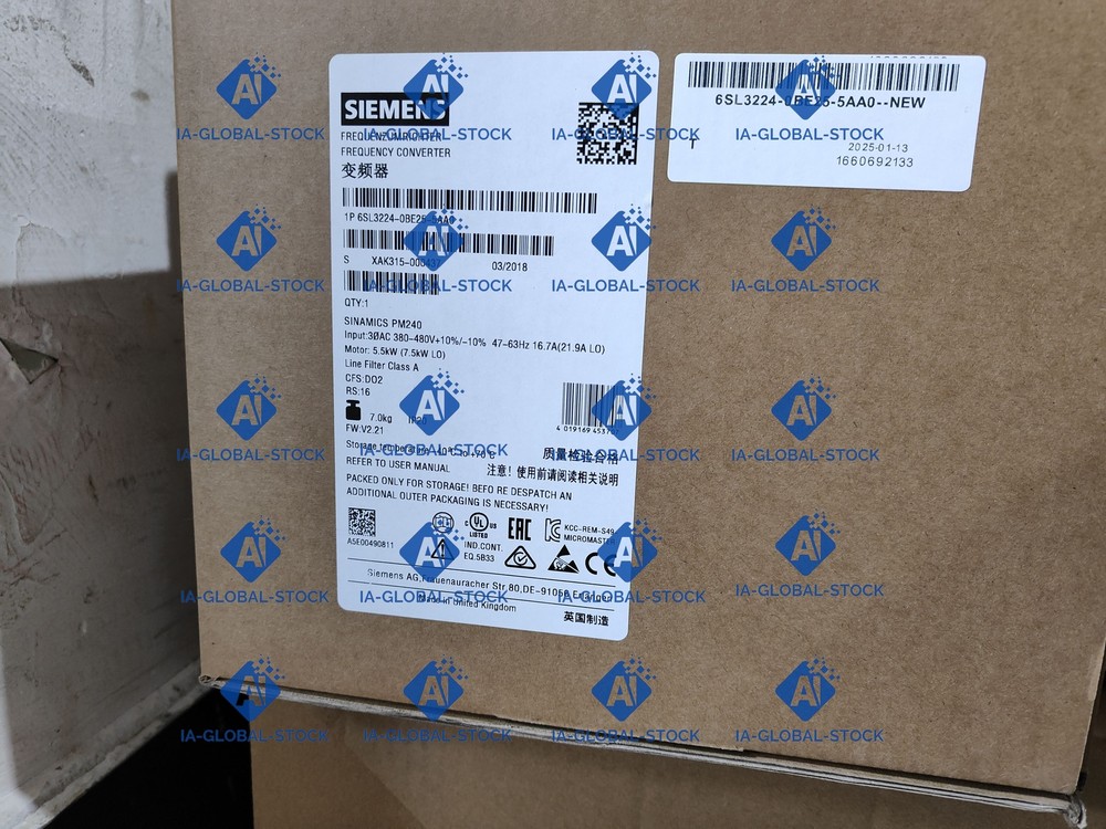 Siemens 6SL3224-0BE25-5AA0 Power Module 45kW Drive Component