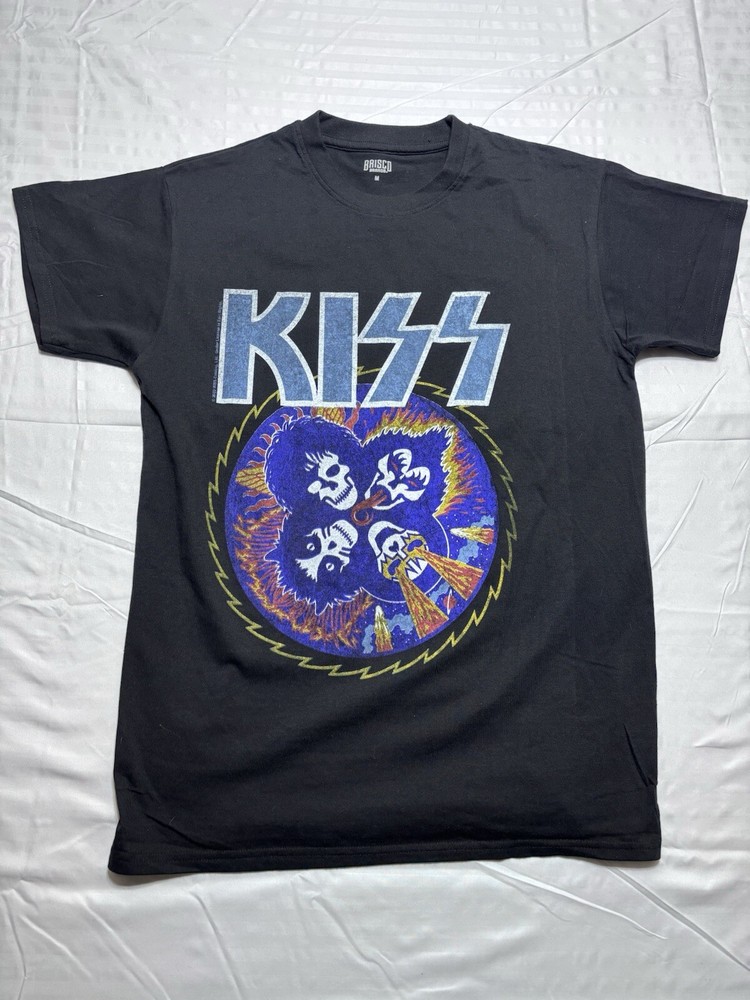 Kiss Band Fiery Face Graphic Mens Medium T-Shirt  