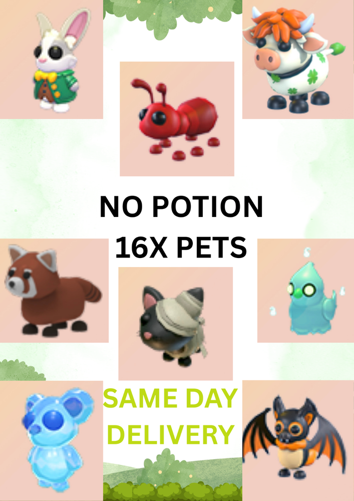 No Potion 16x Pets-Adopt From Me/Same Day Delivery*READ DESCRIPTION*