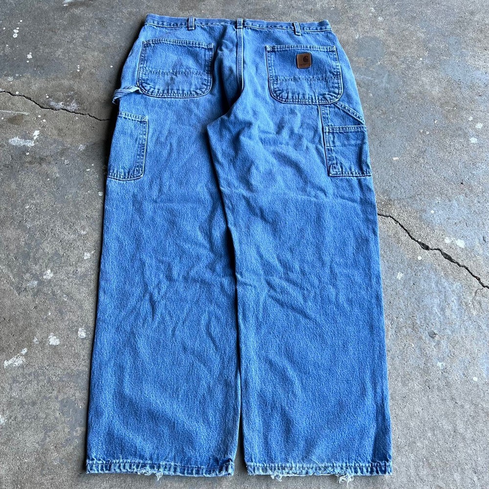 Vintage Y2K blue denim Carhartt jeans work wear carpenter pants