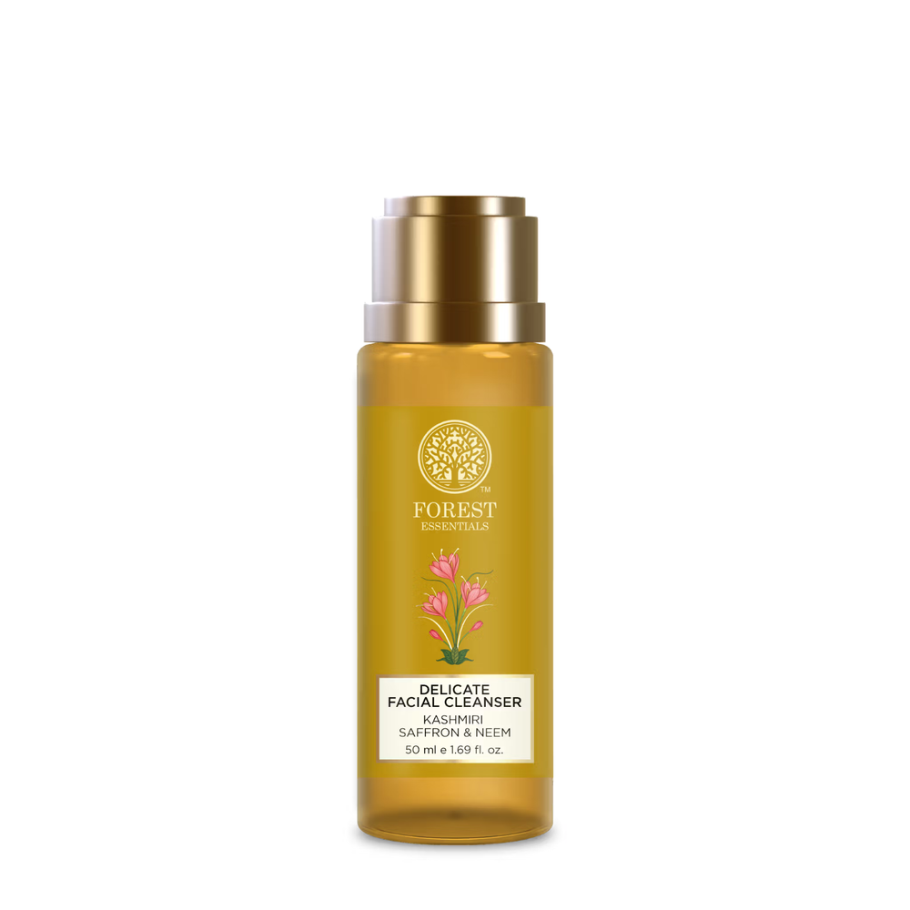 Forest Essentials Delicate Facial Cleanser with Saffron & Neem - For Oily Skin
