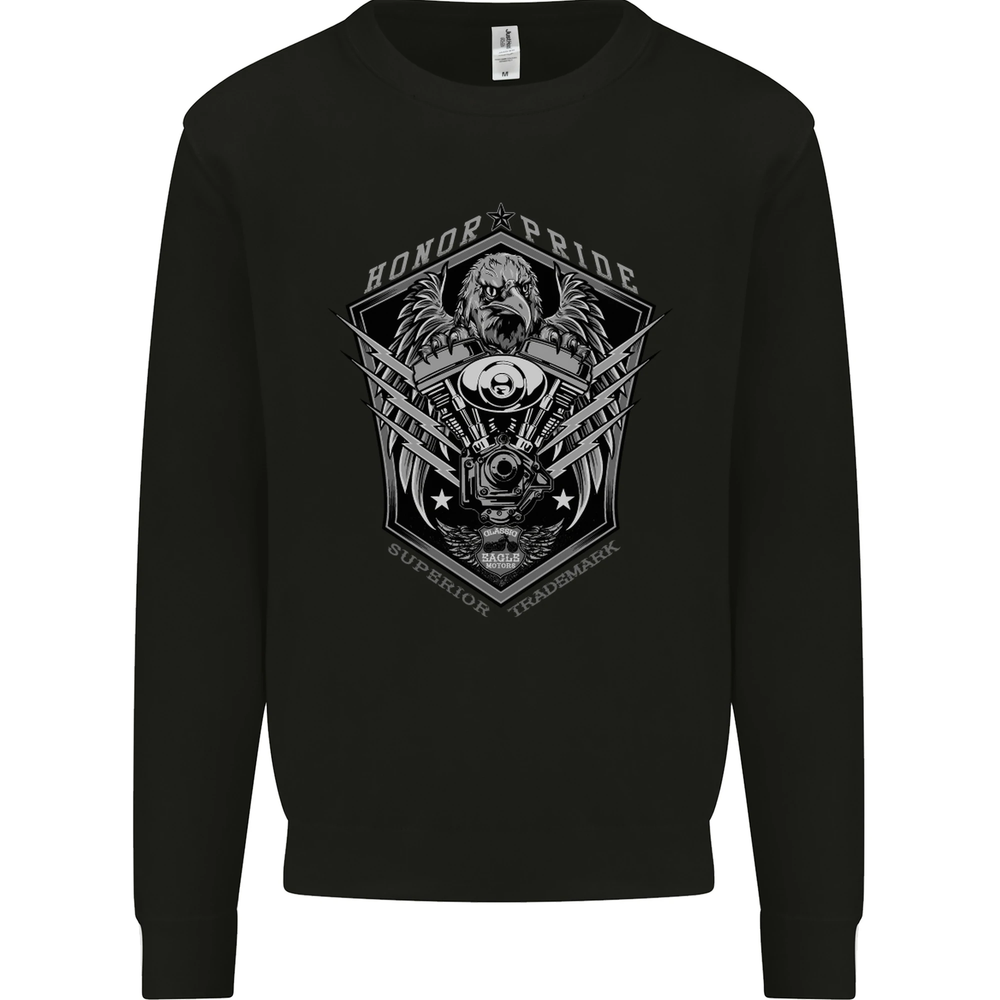 Honor & Pride Eagle Motorbike Motorcycle Mens Sweatshirt Jumper