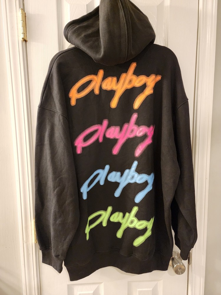 Playboy Black Hoodie. US Size 4 Small See Measurements In Photos
