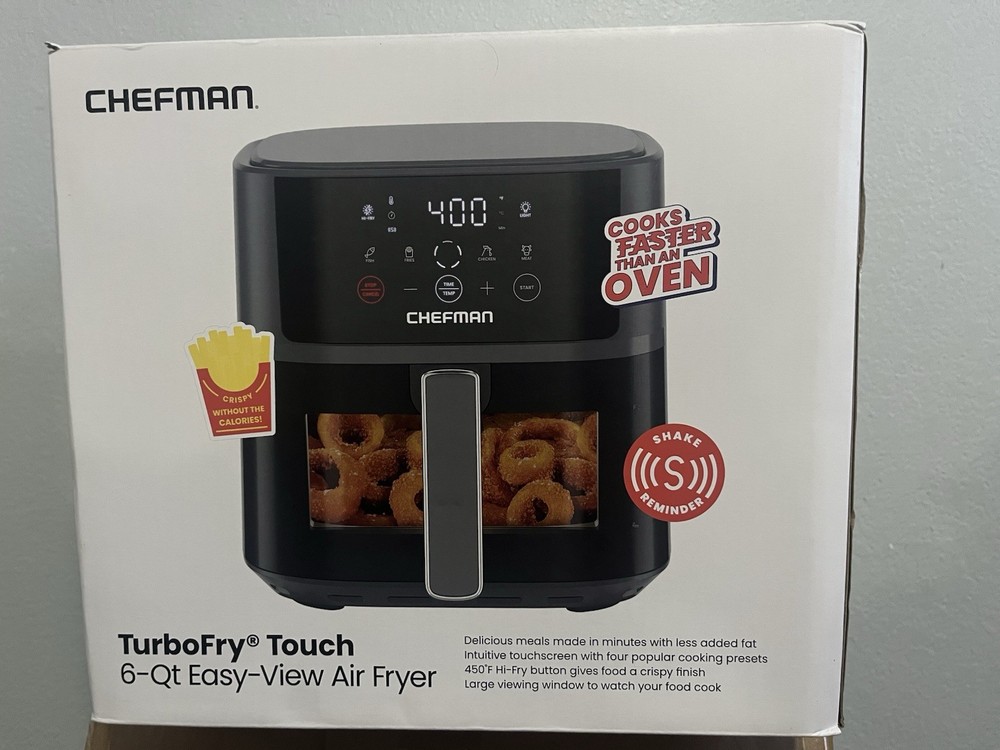 Chefman 6QT  Airfryer  with Easy-View Window and Touch Controls with 4 Presets