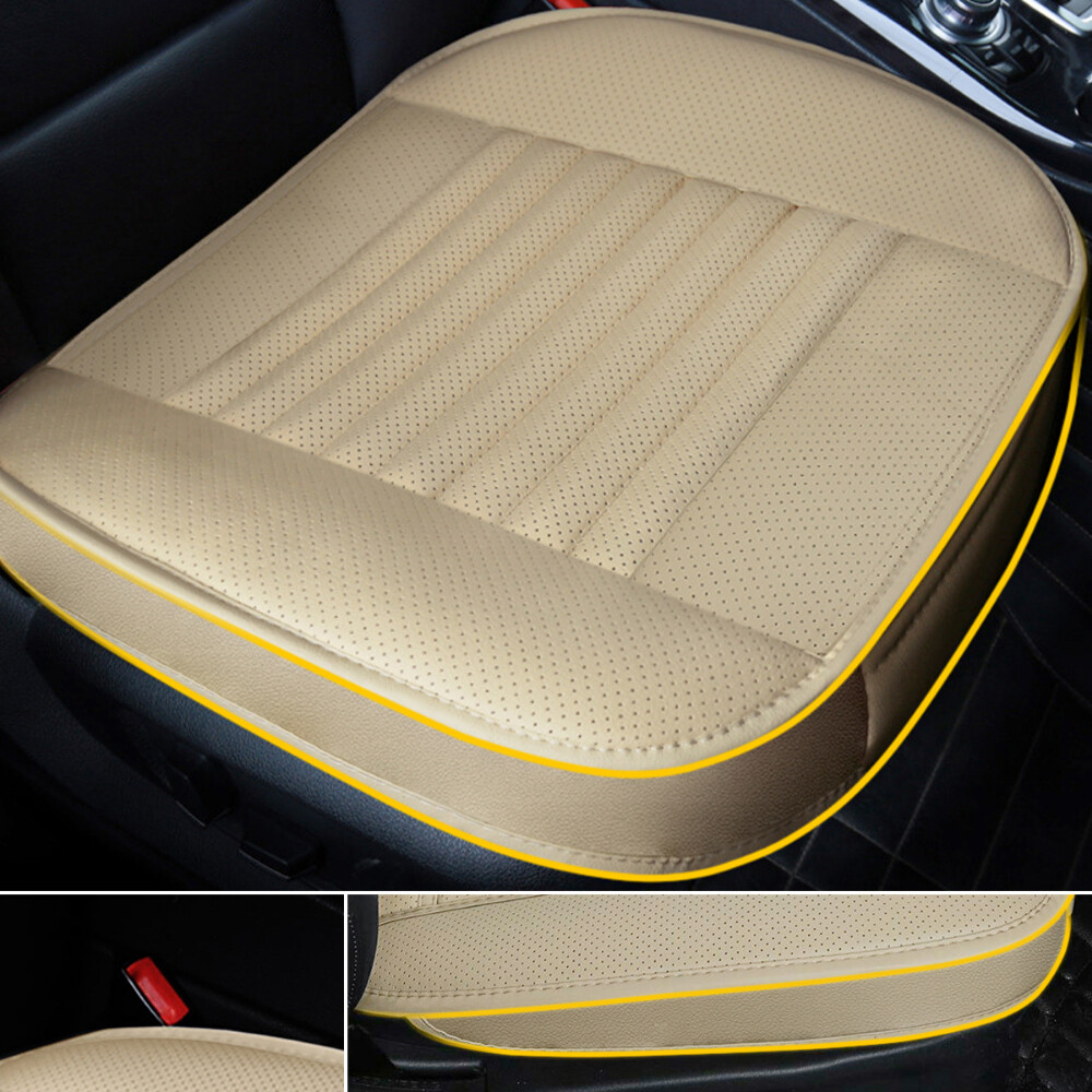 2set Car Front Seat Cover Leather Universal Beige Car Auto Luxury Accessories Re