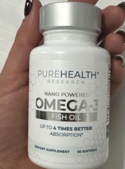 Pure Health Research Nano Powered Omega-3 Fish Oil Softgels with 4x Better Absorption - 60 Count