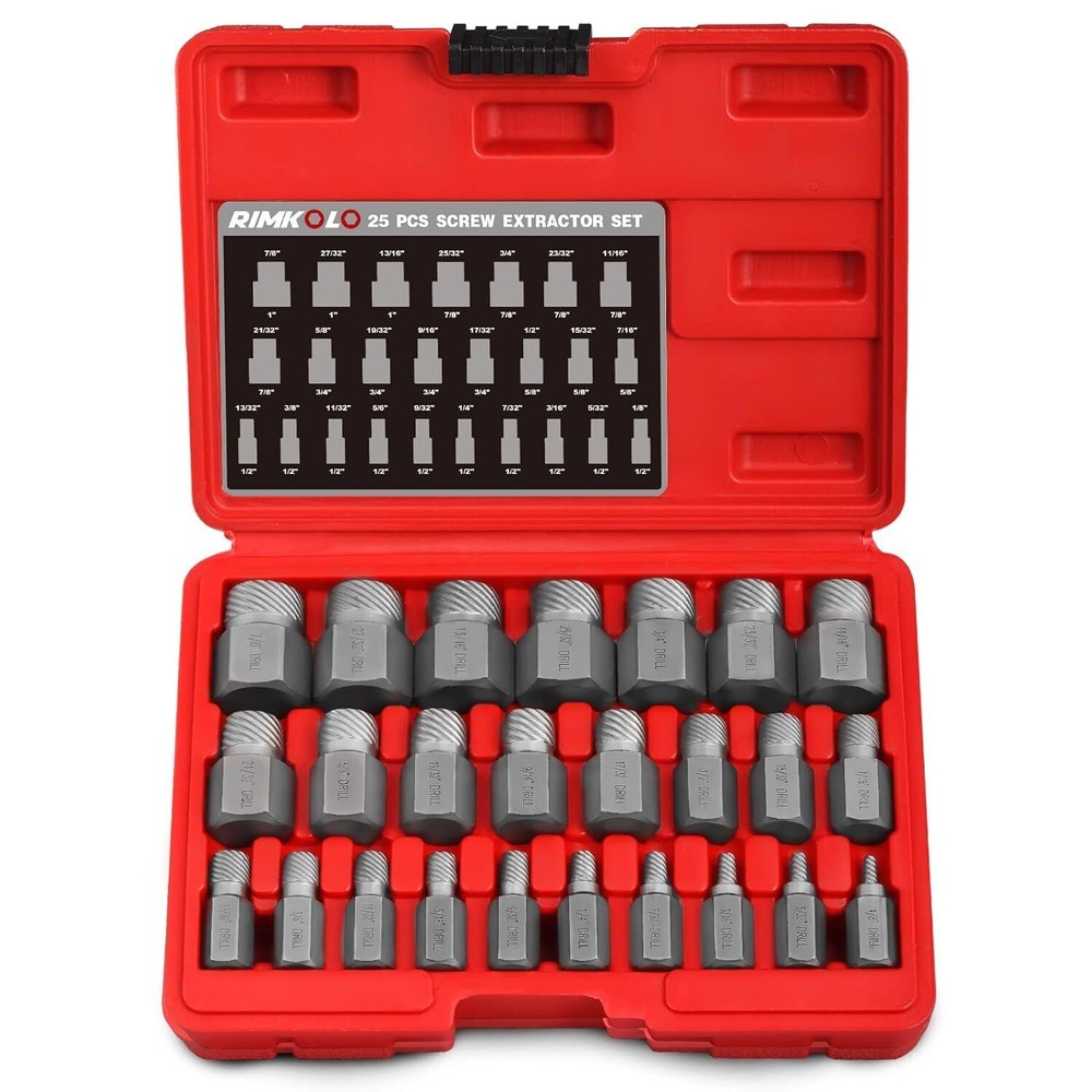 25-Piece Multi-Spline Screw Extractor Set for Easy Bolt Removal