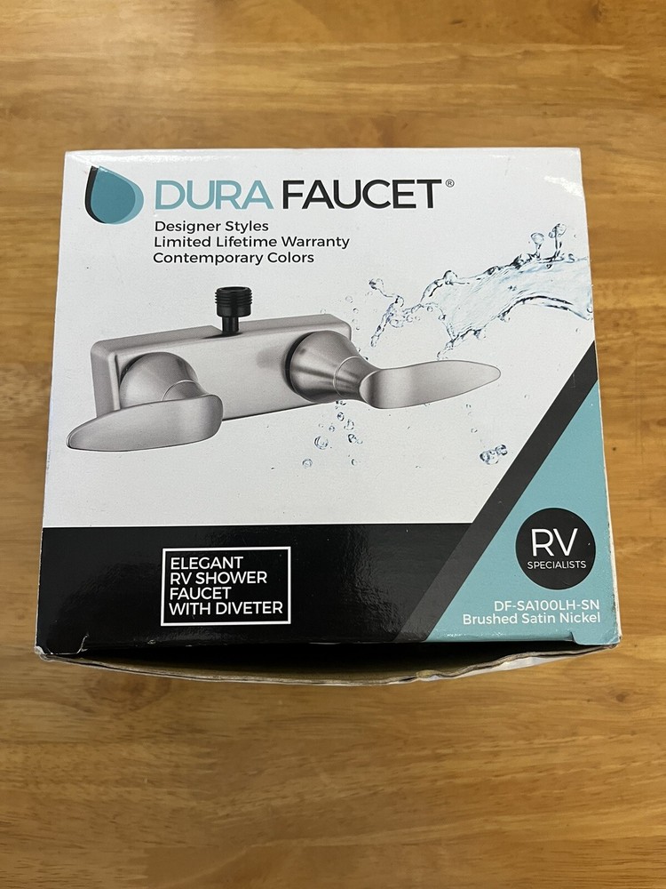 Dura Faucet DF-SA100LH-SN Faucet 2 Valve Wall Mount Washerless Cartridge Valve