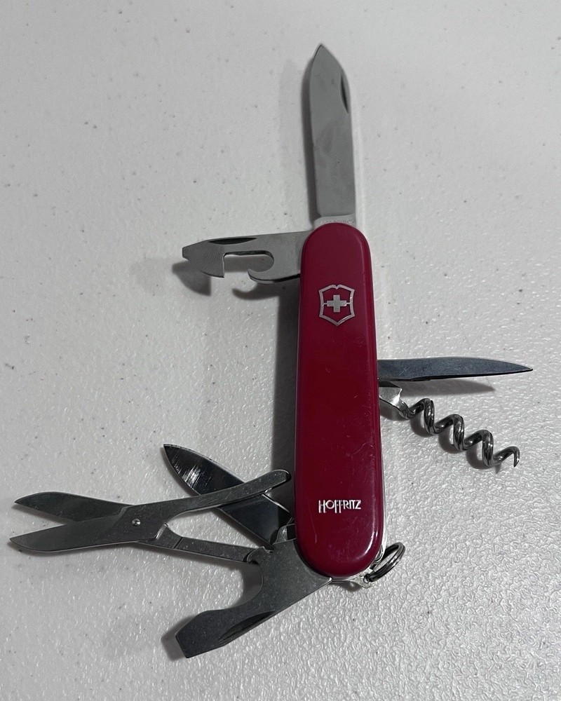 Victorinox Hoffritz Swiss Army Knife Red 7 Tools Stainless Steel Officer Model