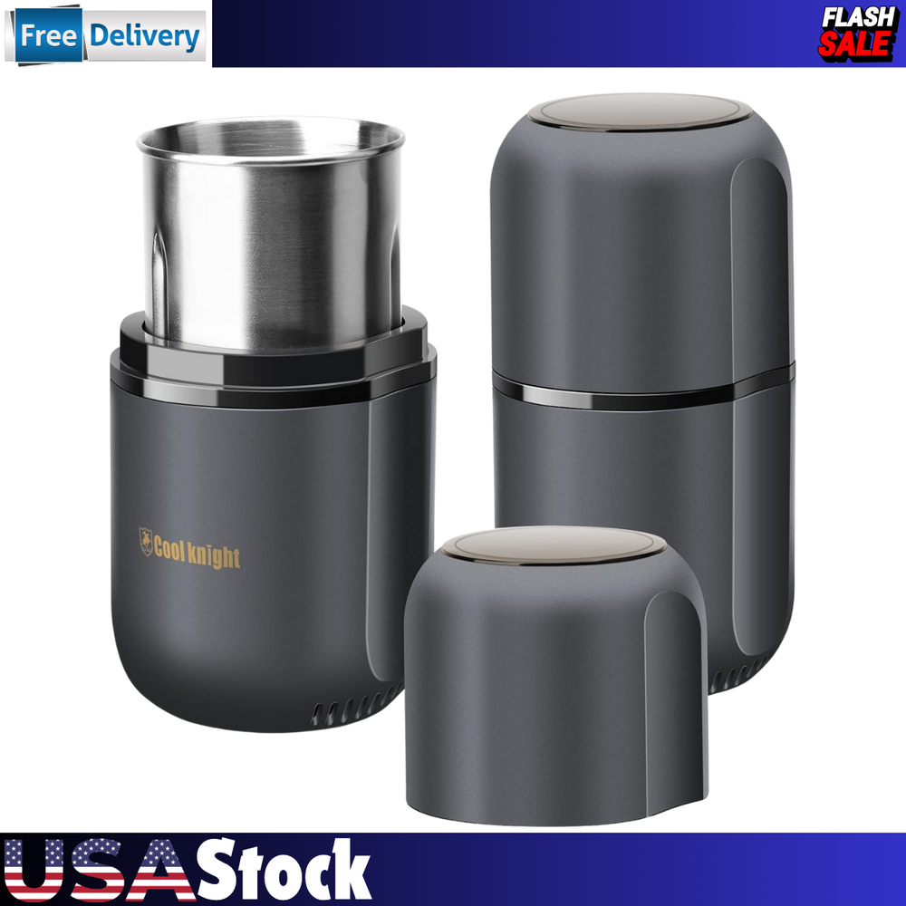 Extra Large Capacity Fast Herb Grinder - Electric - Grey - Stainless Steel