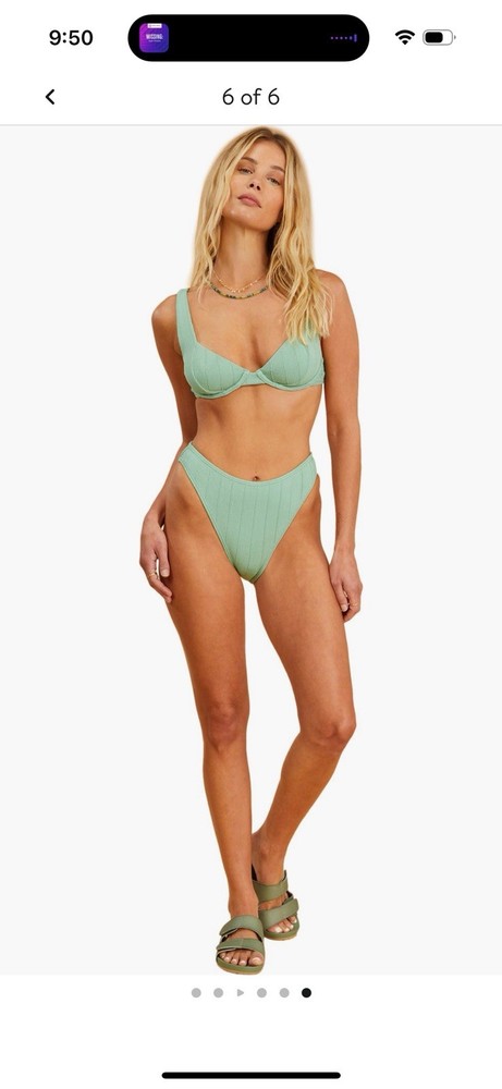 Billabong X The Salty Blonde Havana Sunset Rib Bikini Bottom, Sz L