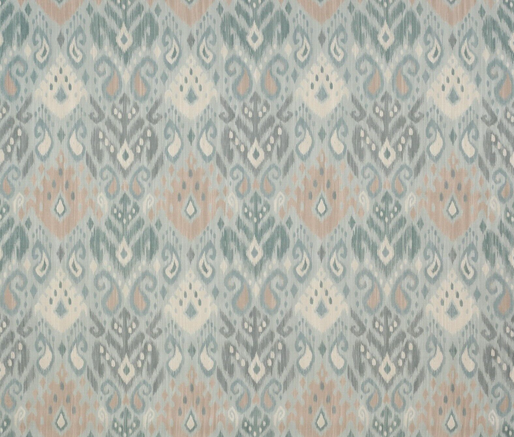 COLEFAX AND FOWLER CURTAIN FABRIC DESIGN Melior 6.4 METRES AQUA LINEN BLEND