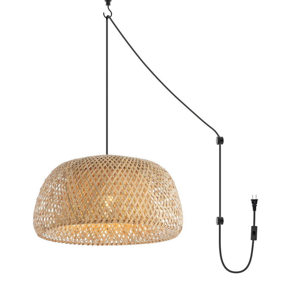 Jonathan Y Mateo 18W LED Hardwired Plug-In Brown Light Fixture  