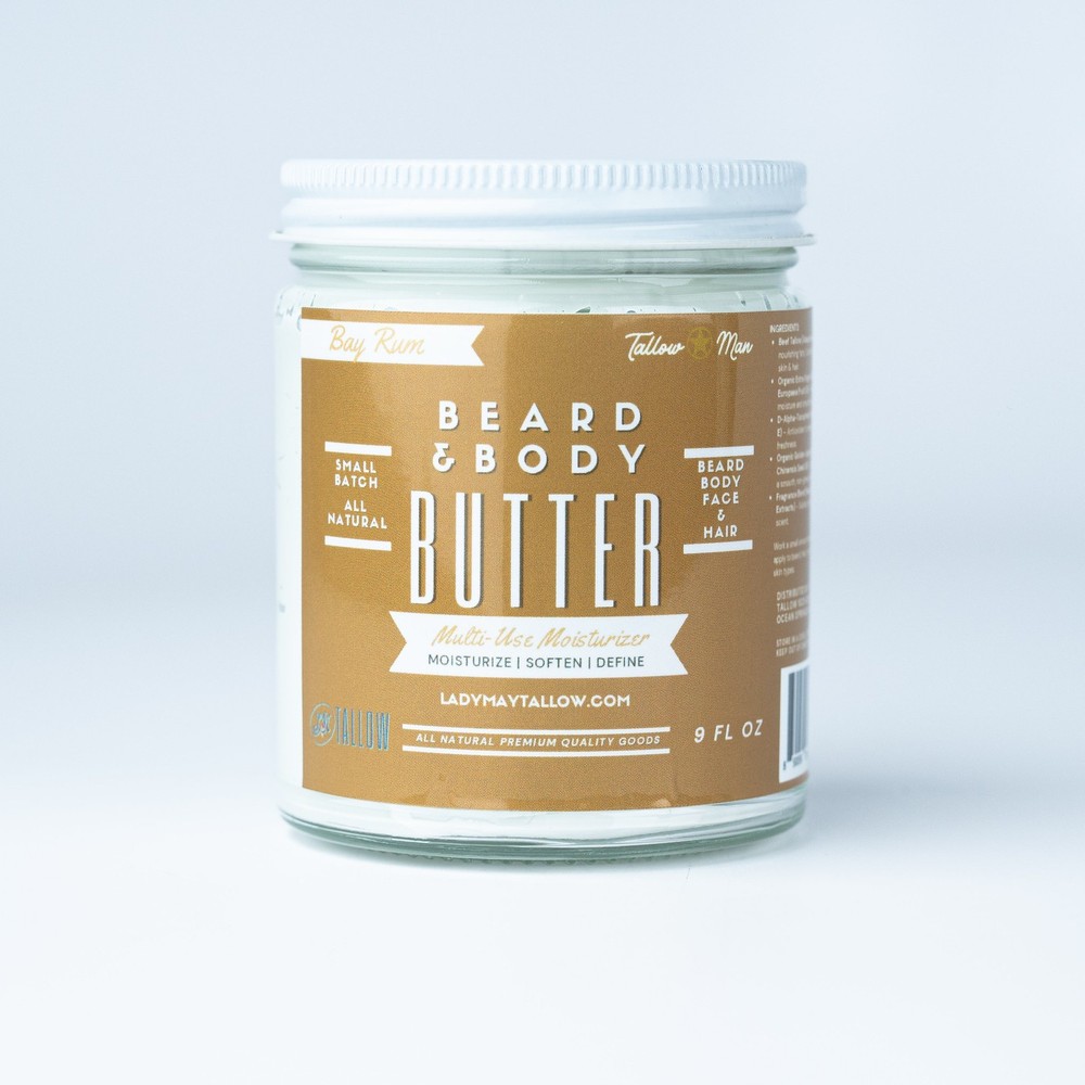 Tallow Bay Rum Beard & Body Butter – All-Natural Men’s Moisturizer