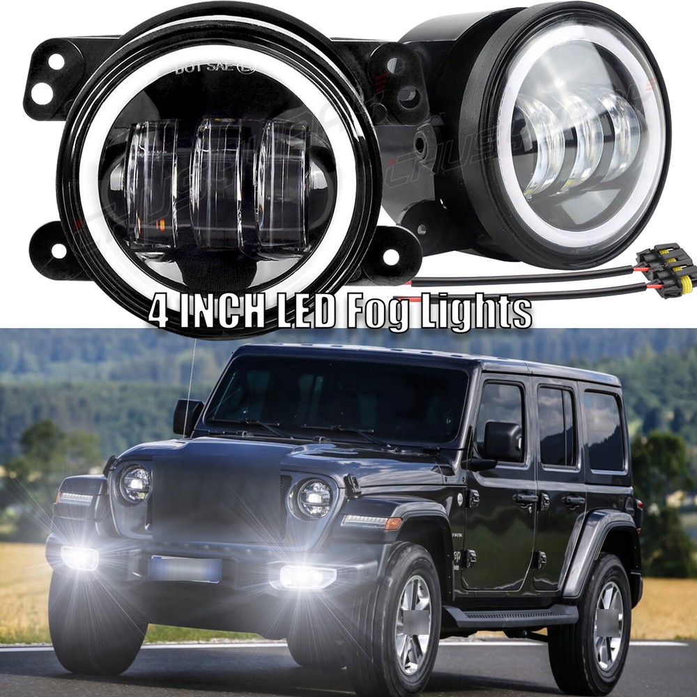 Fit 2005-2018 Wrangler/Magnum/PT Cruiser Front Bumper Fog Light 2x Clear Lens