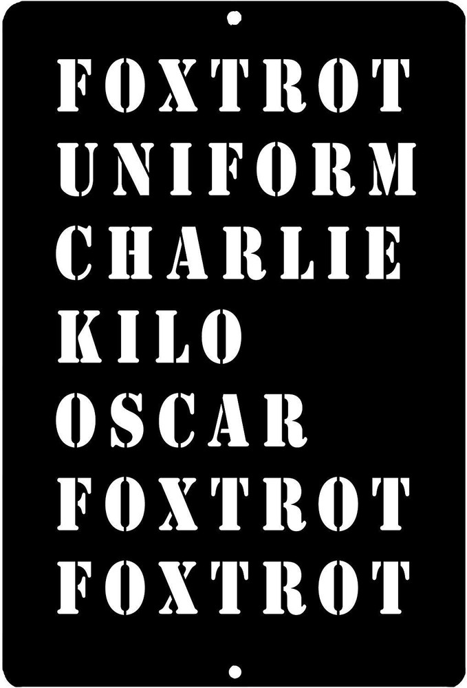 Funny Military Alphabet Tin Sign for Man Cave Bar Wall Decor Veteran Acronym Joke