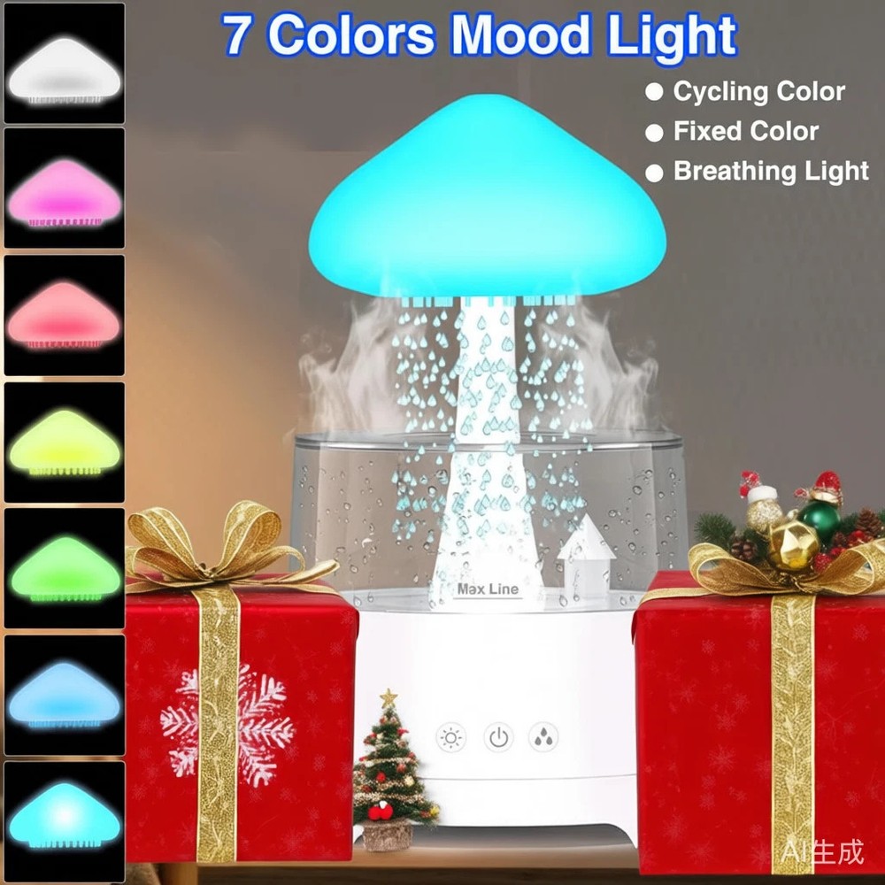 Rain Cloud Humidifier Water Drip with Adjustable LED Lights Remote Control,450ml