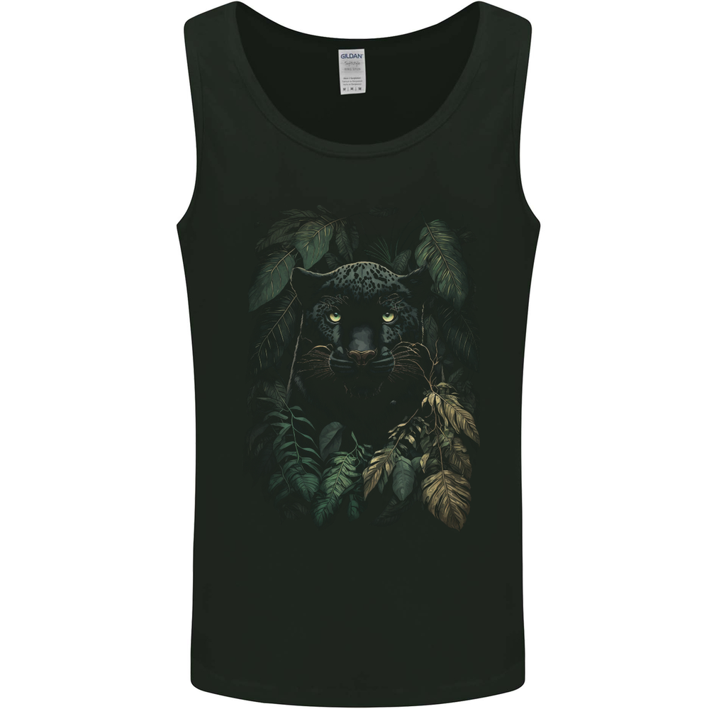 A Black Jaguar Wild Cat Mens Vest Tank Top