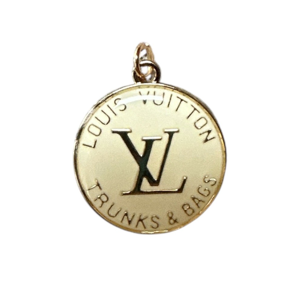 Louis Vuitton LV Zipper Pull Charm 25MM in Gold and White