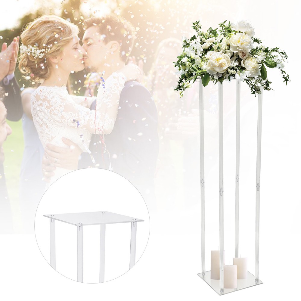 Clear Acrylic Flower Stand Column Vase Centerpieces Wedding Decoration
