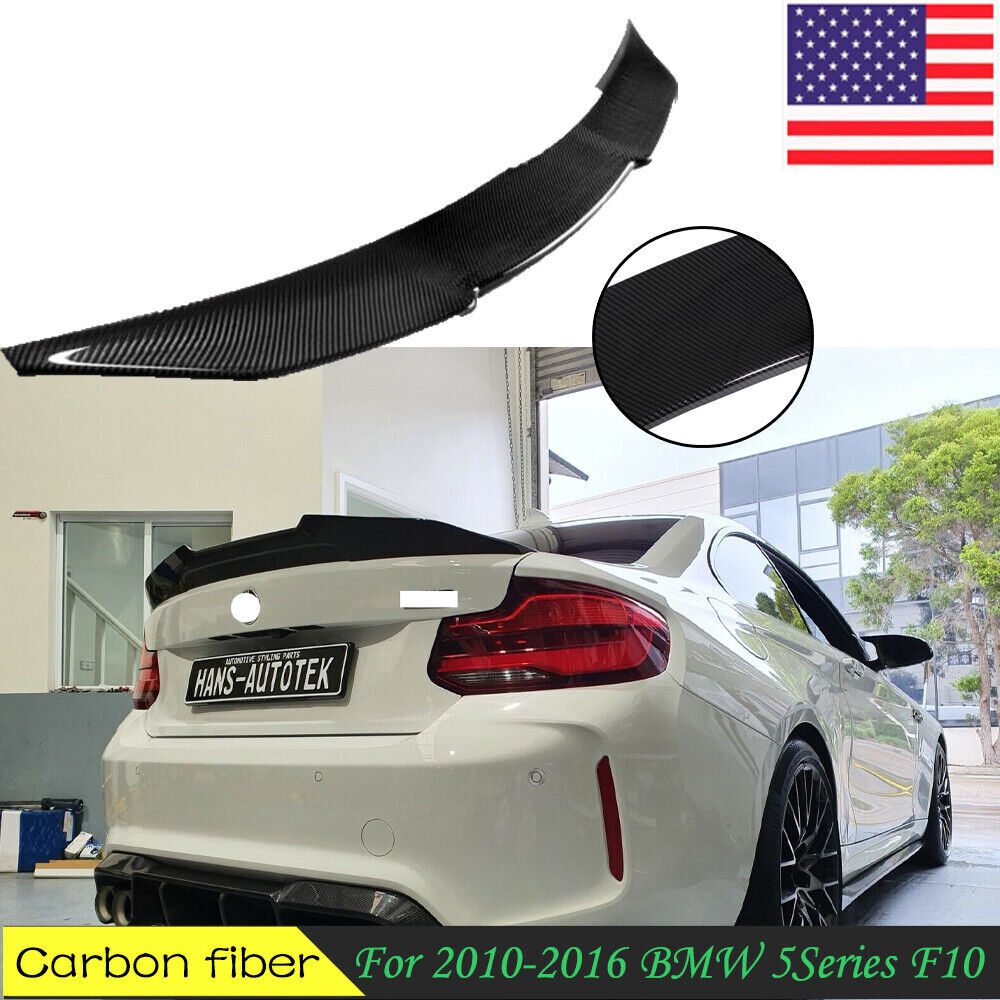 FOR 10-16 BMW F10 5 Series & M5 Carbon Fiber High Kick Big Trunk Spoiler Wing