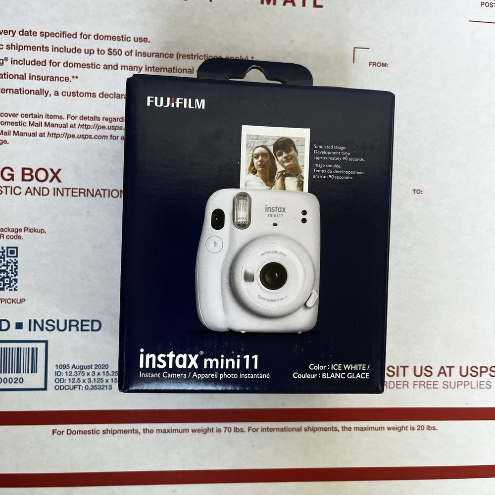 Fujifilm Instax Mini 11 Instant Camera in Ice White with Built-in Selfie Mode