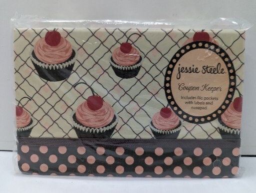 Jessie Steele Cherry Cupcakes Coupon Keeper Organizer with Vintage Retro Print-image