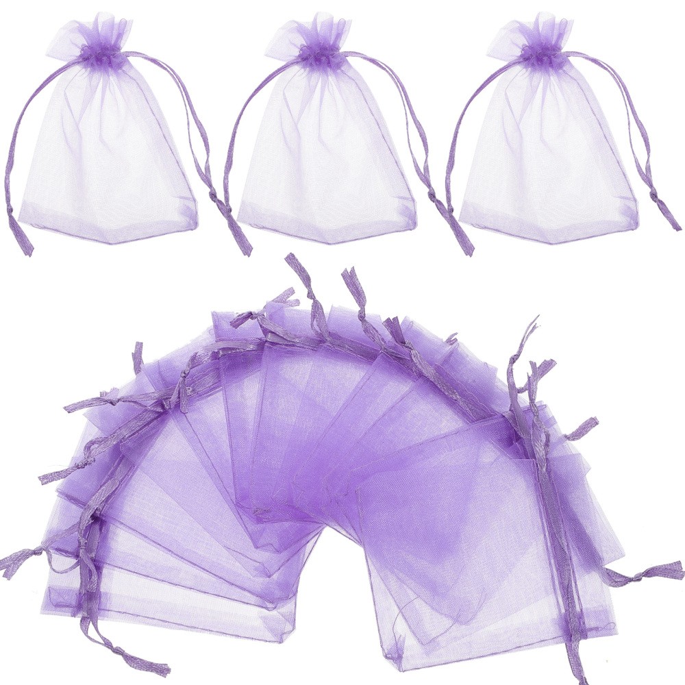 50 Pcs Small Organza Drawstring Bags for Jewelry Gift Packaging